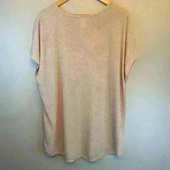 Star Vixen Light Pink Sparkle Glitter Short Sleeved HI-Low Hem Blouse‎ Size 3X - Picture 7 of 11